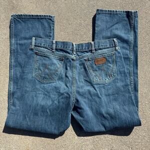 Wrangler Retro Relaxed Boot Cut Blue Jeans Cowboy Western 10WRT20RT Size 38x34